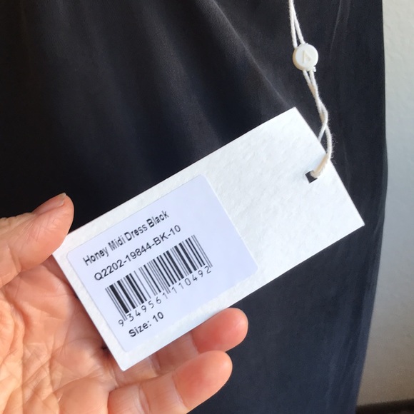 Black slip dress August the label Honey black silky day to night dress size US 4 - Picture 5 of 5